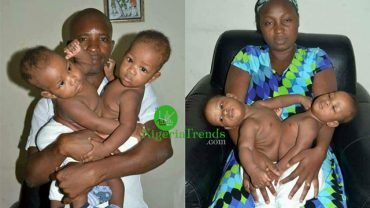 Nigerian man with conjoined twins